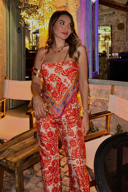 Glossy saten etnik desen takım