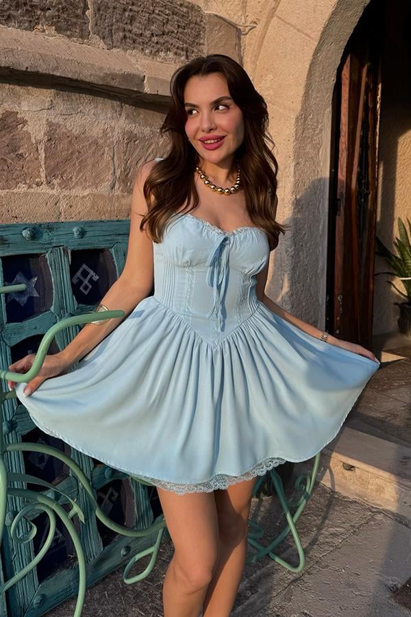 Gonzales Pinterest Elbise - Bebe Mavi