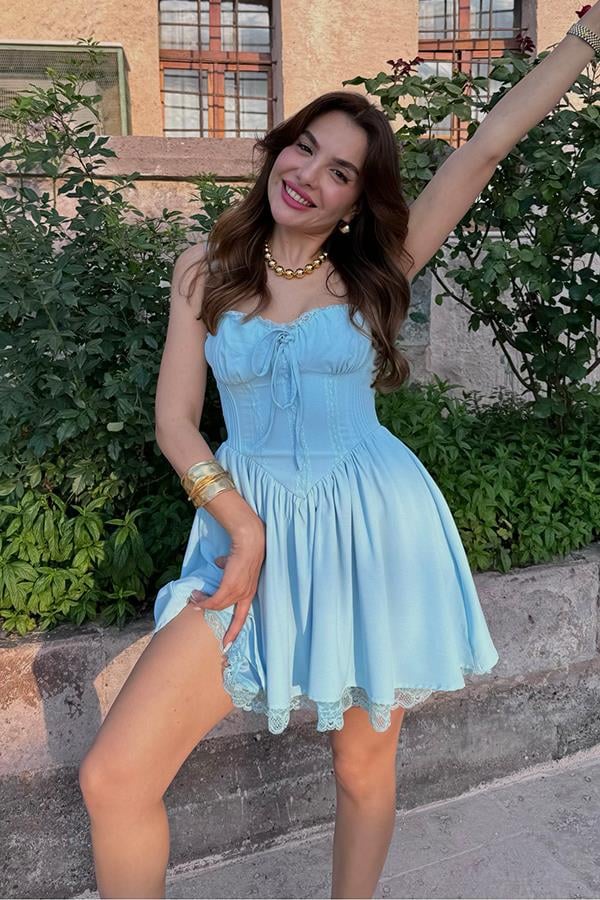 Gonzales Pinterest Elbise - Bebe Mavi