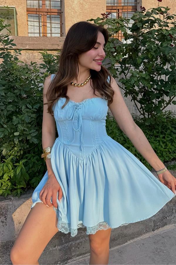 Gonzales Pinterest Elbise - Bebe Mavi