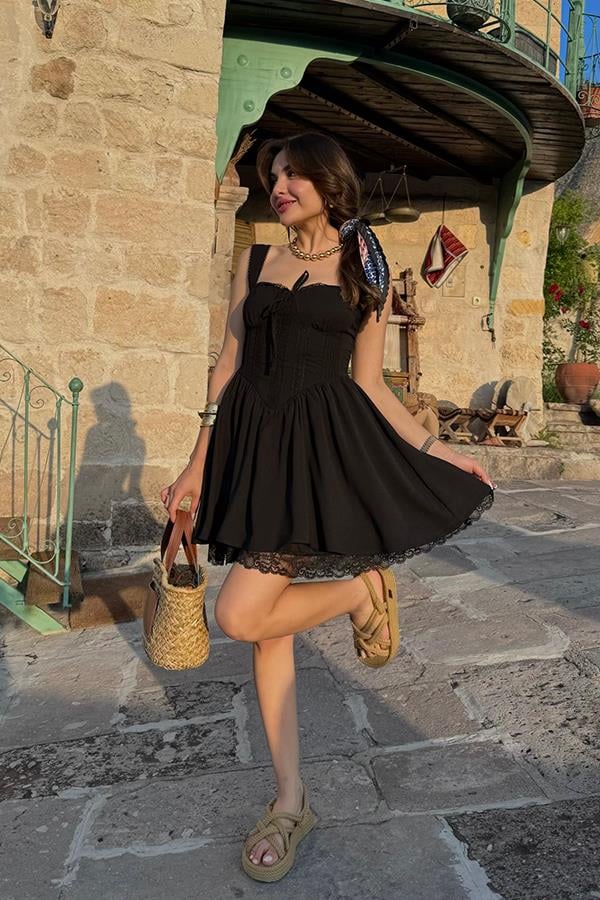 Gonzales Pinterest Elbise - Siyah