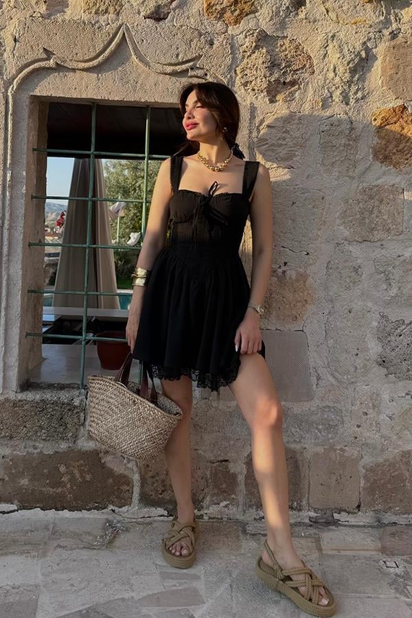 Gonzales Pinterest Elbise - Siyah