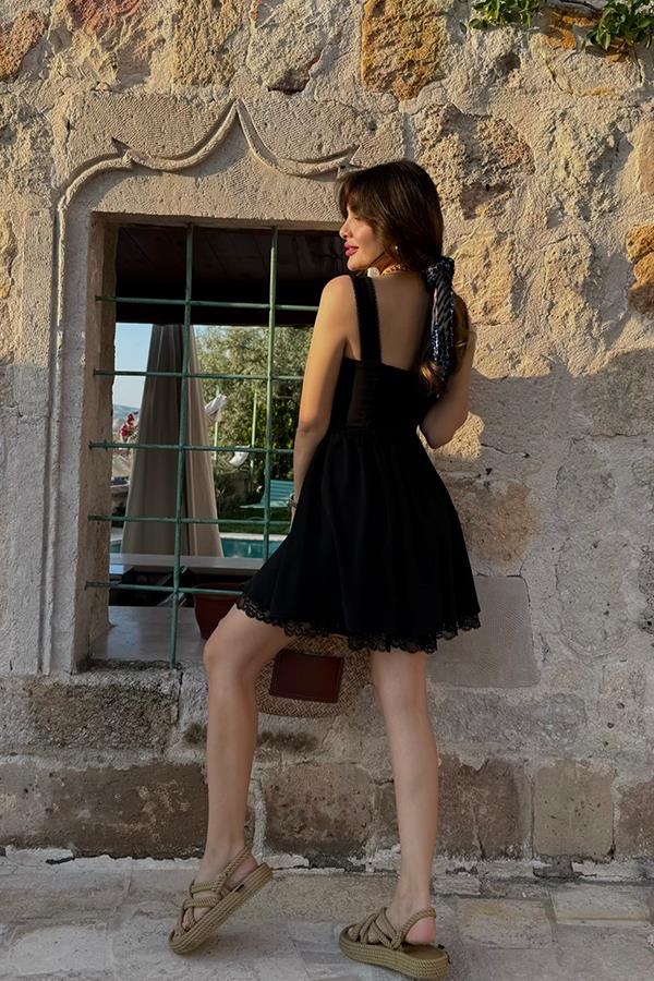 Gonzales Pinterest Elbise - Siyah