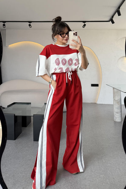 Good Vibes Kırmızı Şeritli Takım