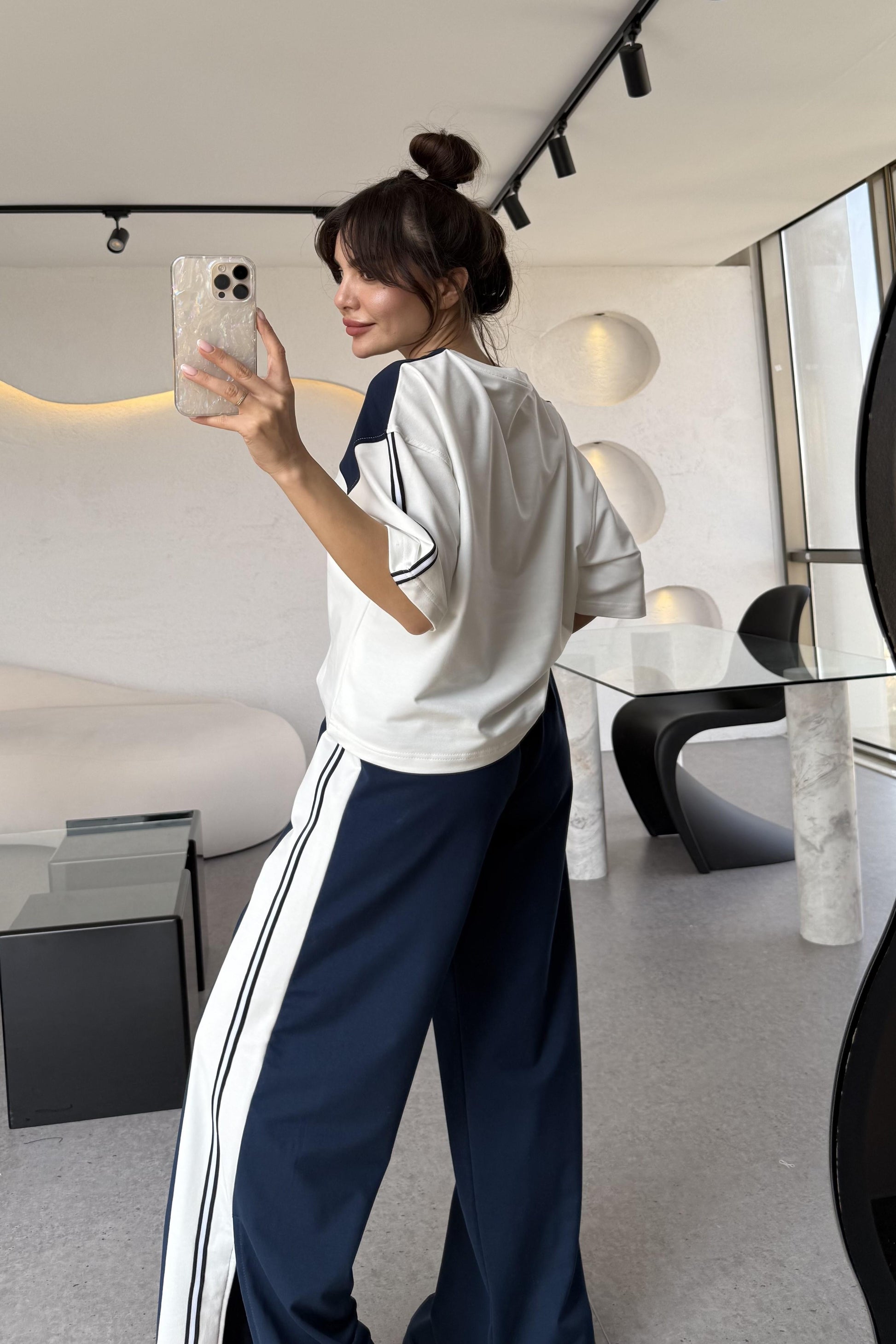 Good Vibes Lacivert Şeritli Takım