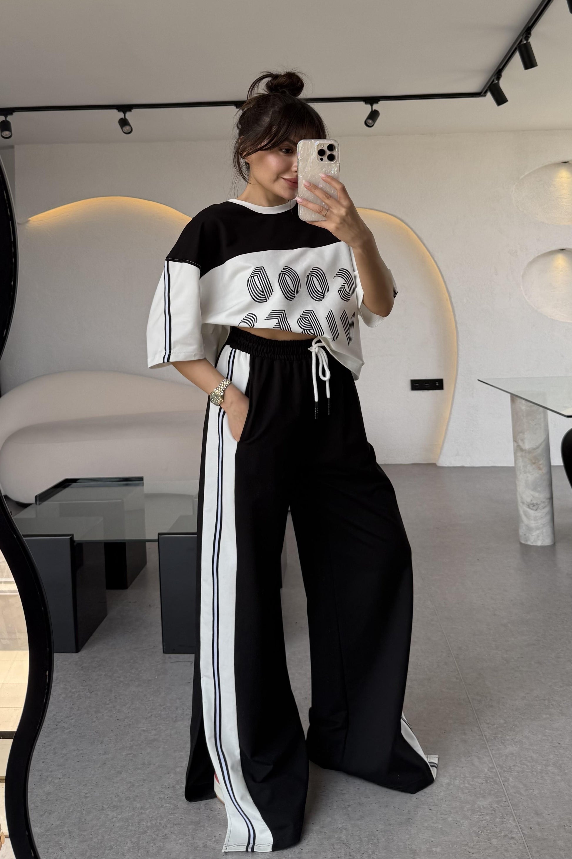 Good Vibes Siyah Şeritli Takım