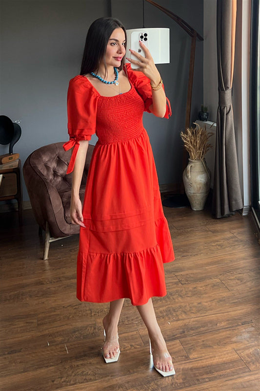 Grazia önü gipeli nar çiçeği çan elbise