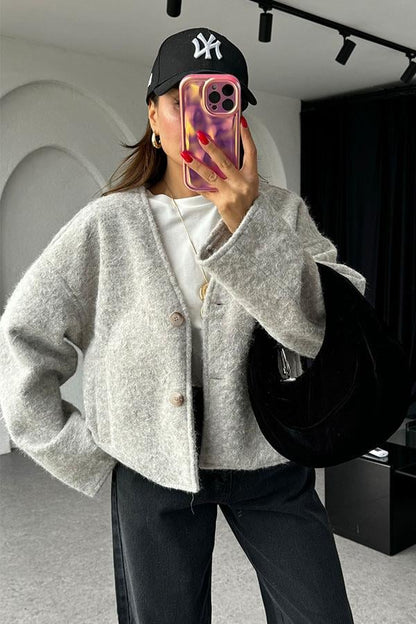 Gretchen Kırçıllı Gri Pinterest Ceket