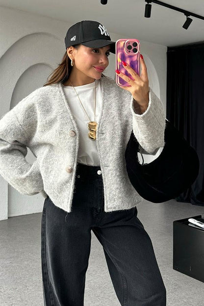 Gretchen Kırçıllı Gri Pinterest Ceket