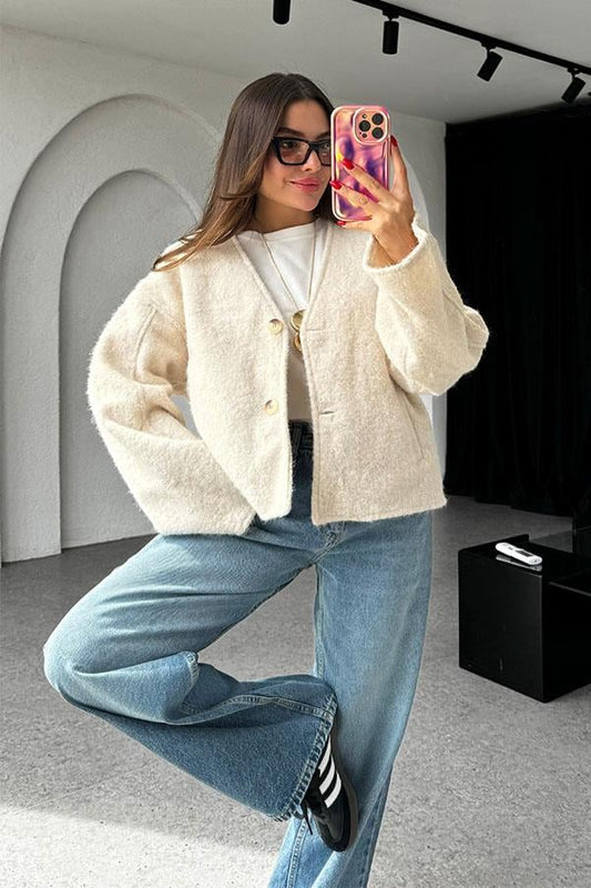 Gretchen Kırçıllı Krem Pinterest Ceket