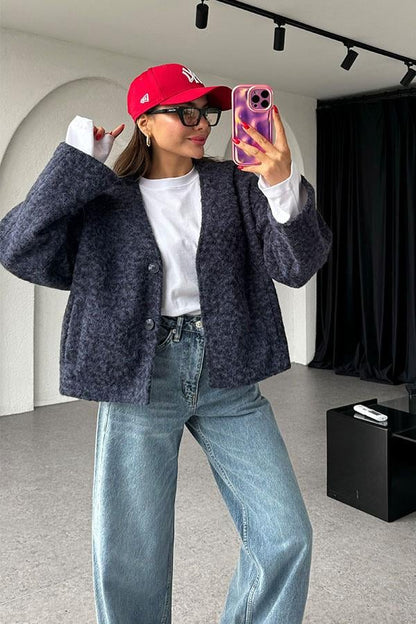 Gretchen Kırçıllı Lacivert Pinterest Ceket