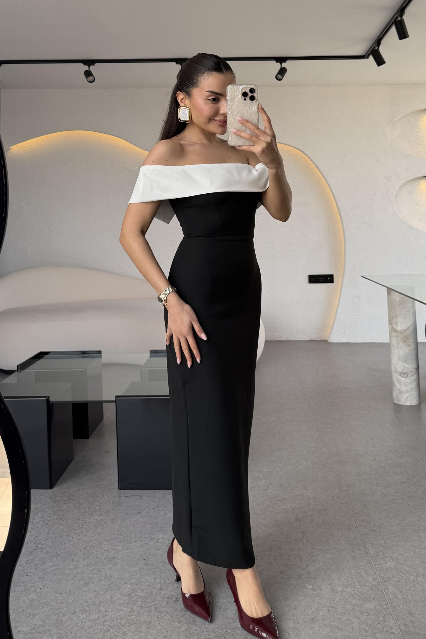 Harwey Maxi Madonna Yaka Elbise