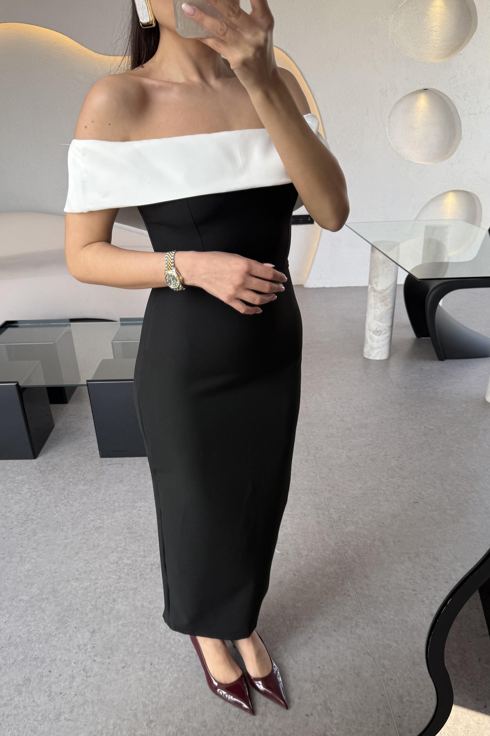 Harwey Maxi Madonna Yaka Elbise