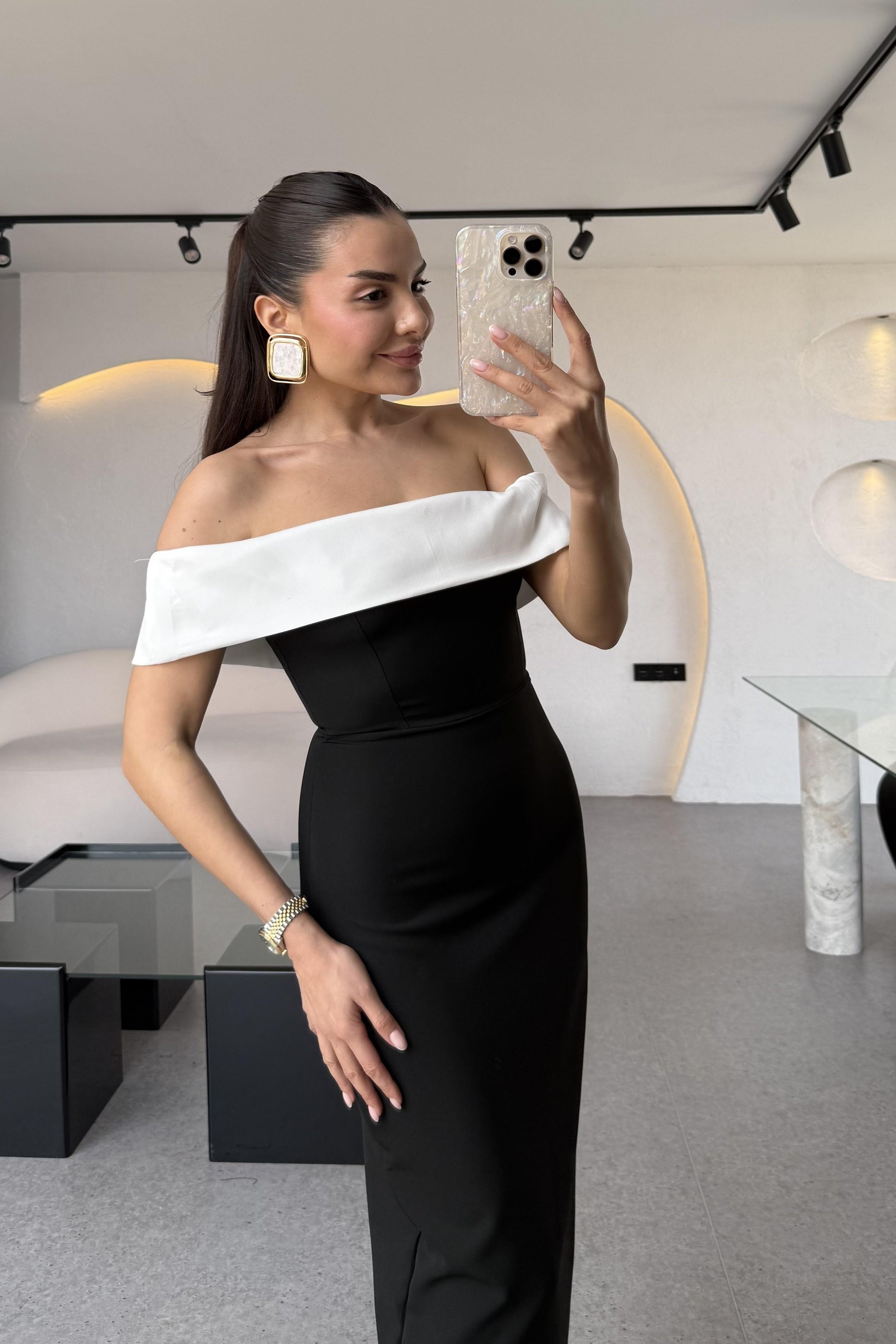 Harwey Maxi Madonna Yaka Elbise