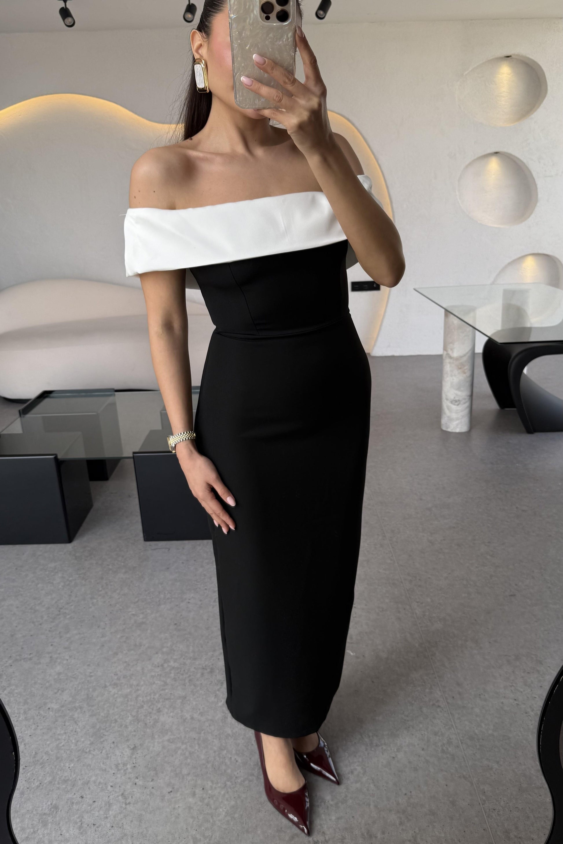 Harwey Maxi Madonna Yaka Elbise