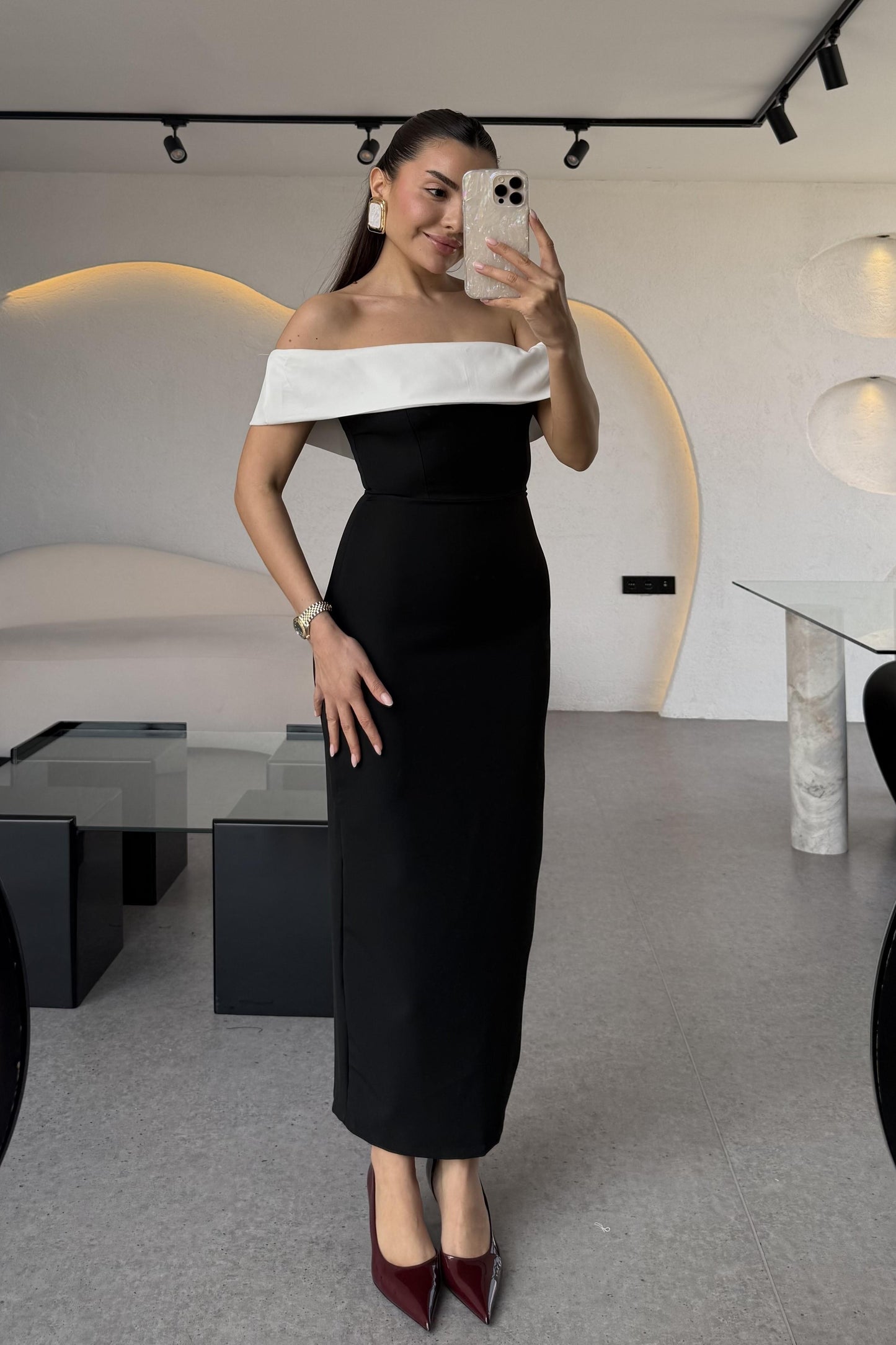 Harwey Maxi Madonna Yaka Elbise