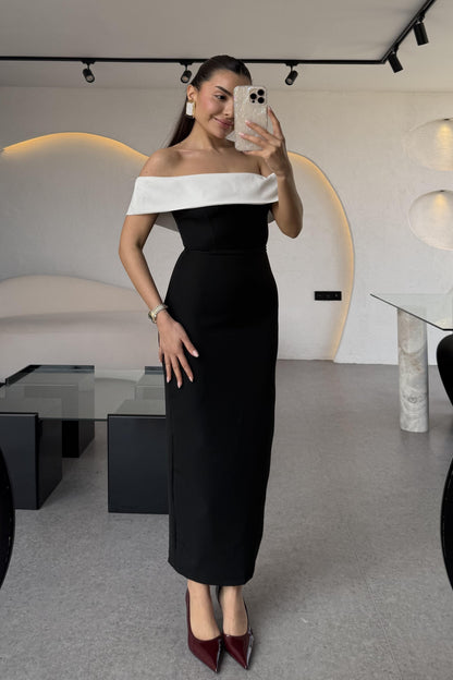 Harwey Maxi Madonna Yaka Elbise