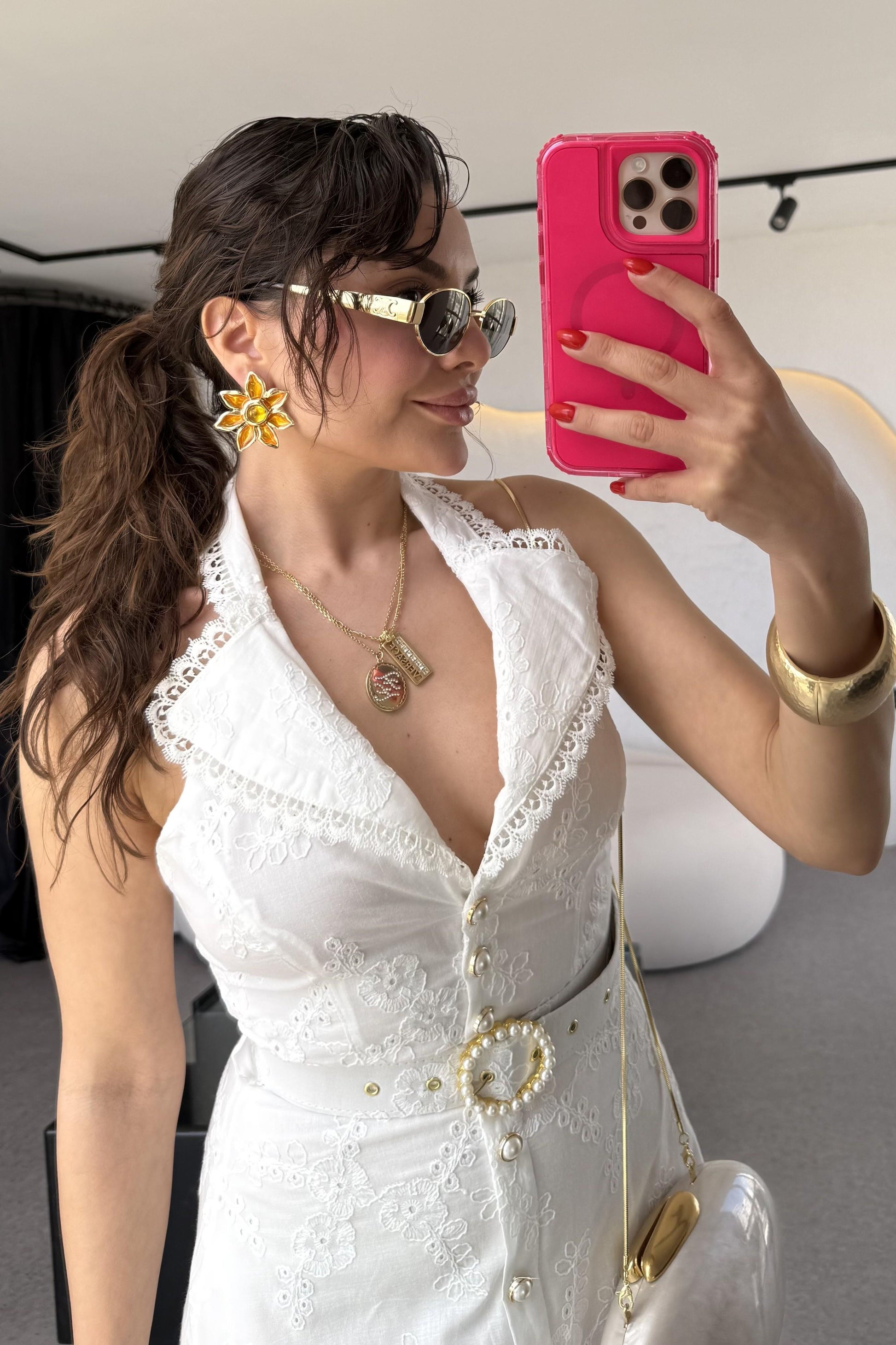 Helena İnci Kemerli Fisto Elbise