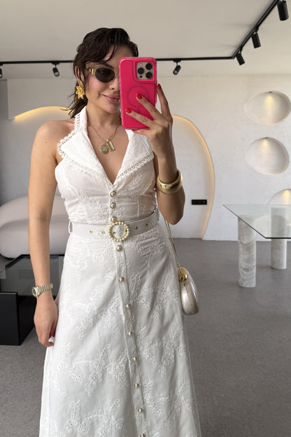 Helena İnci Kemerli Fisto Elbise