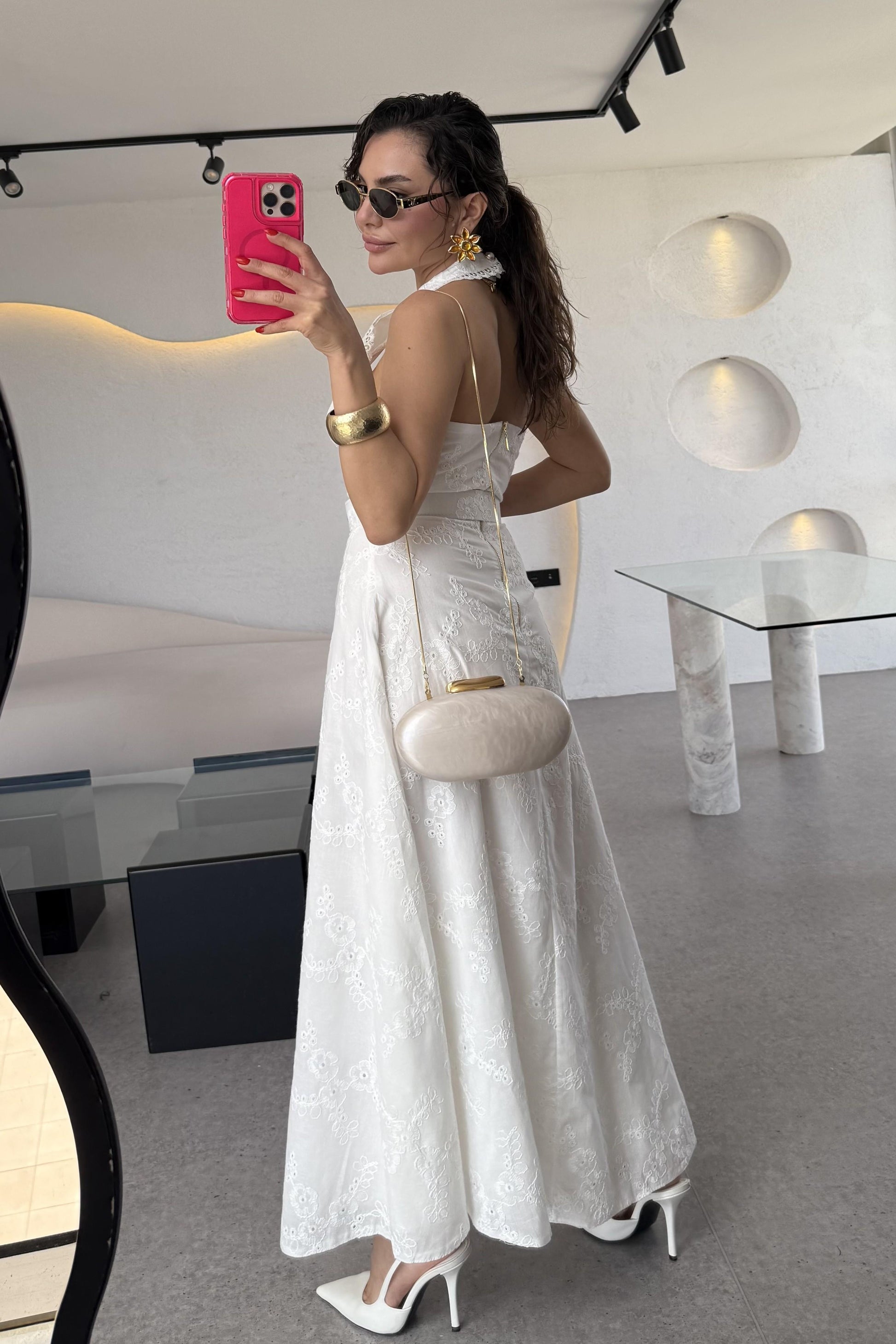 Helena İnci Kemerli Fisto Elbise