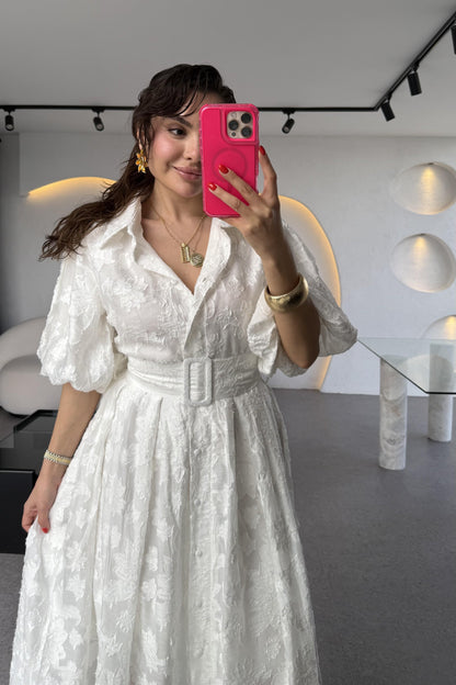 Helena Kemerli Balon Kol Elbise