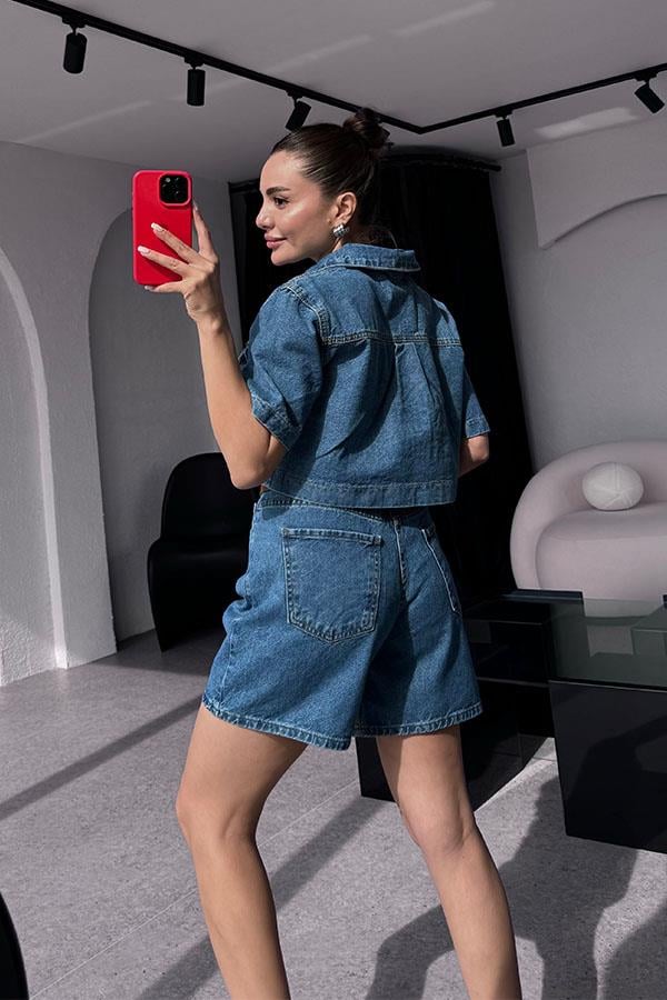 Helmina Denim Şortlu Takım