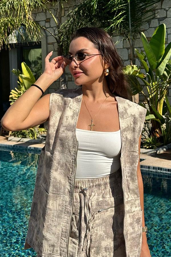 Herbert Kamuflaj Desen Etekli Yelek Takım