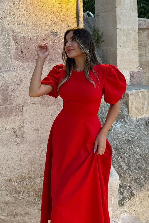 Christina Prenses Model Elbise - Kırmızı