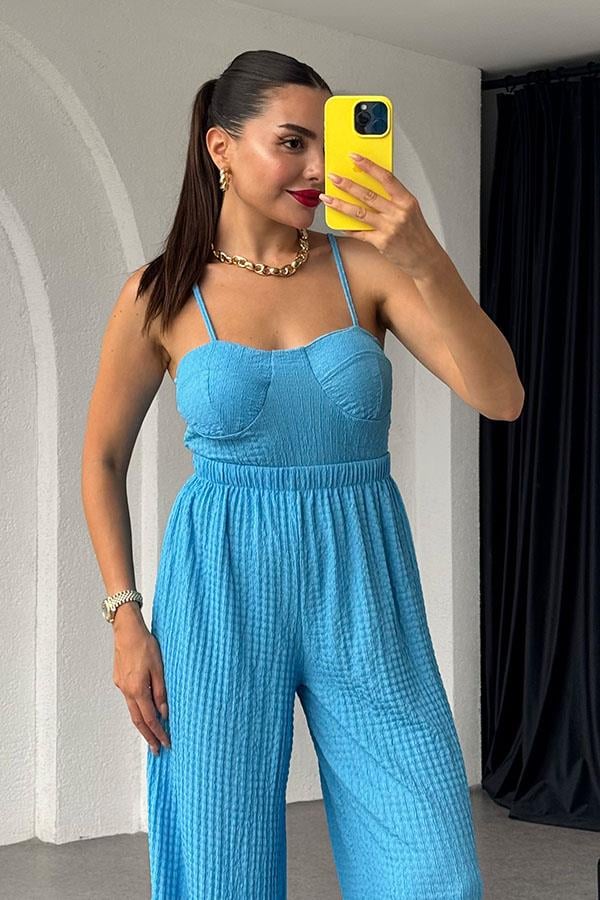 Hestia bürümcük Gloplu İkili Takım-Mavi