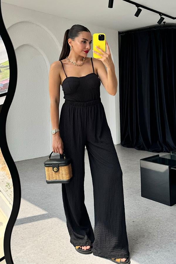 Hestia bürümcük Gloplu İkili Takım-Siyah