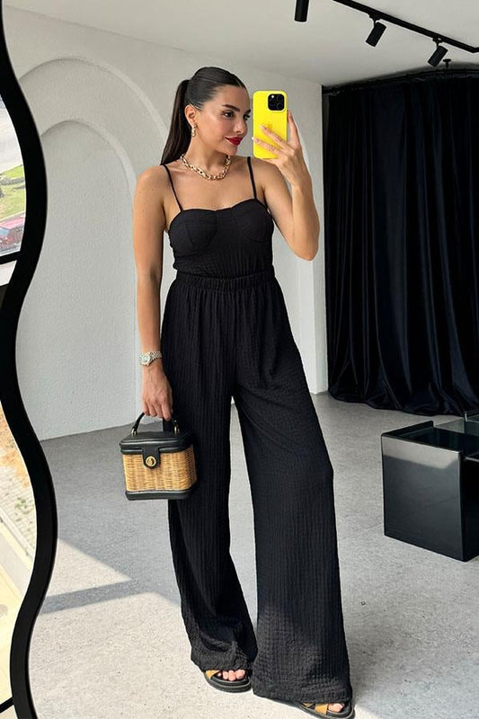 Hestia bürümcük Gloplu İkili Takım-Siyah