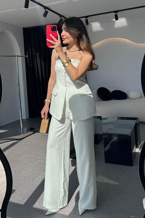 Hillary Lux Premium Takım -Beyaz