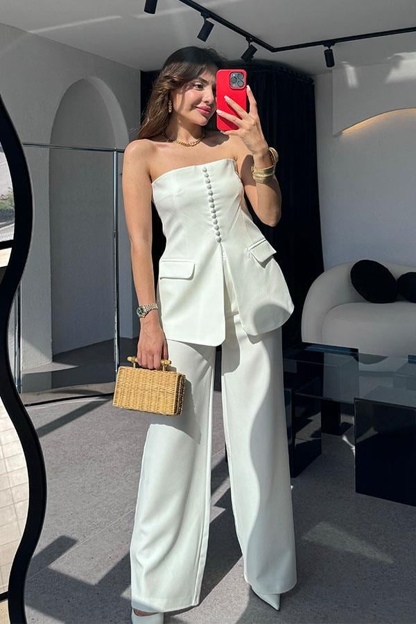 Hillary Lux Premium Takım -Beyaz