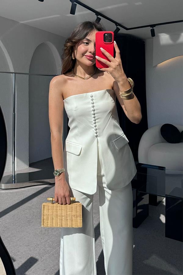 Hillary Lux Premium Takım -Beyaz