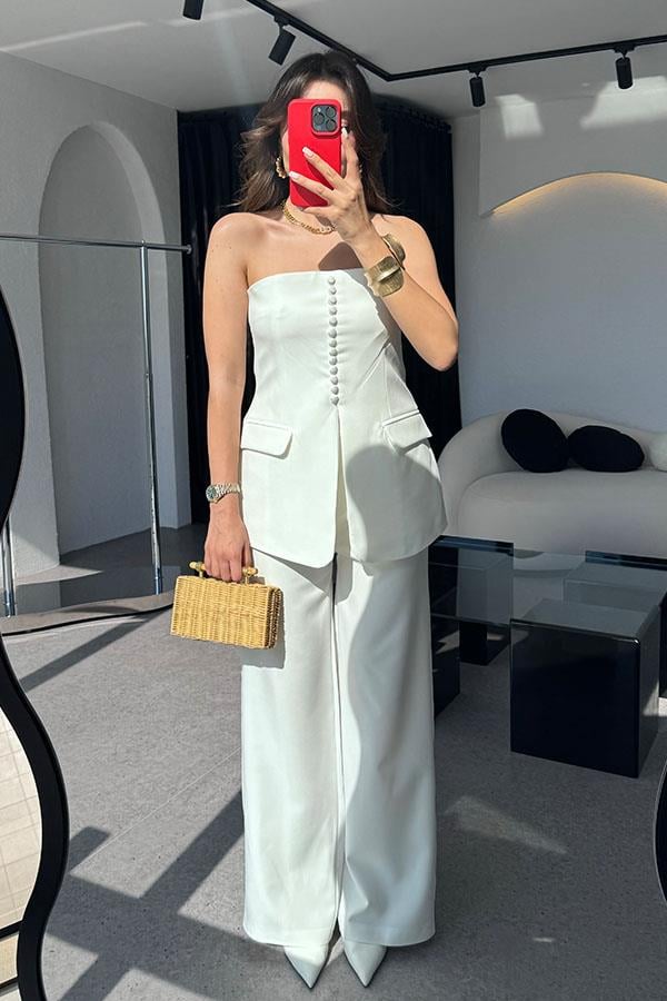 Hillary Lux Premium Takım -Beyaz