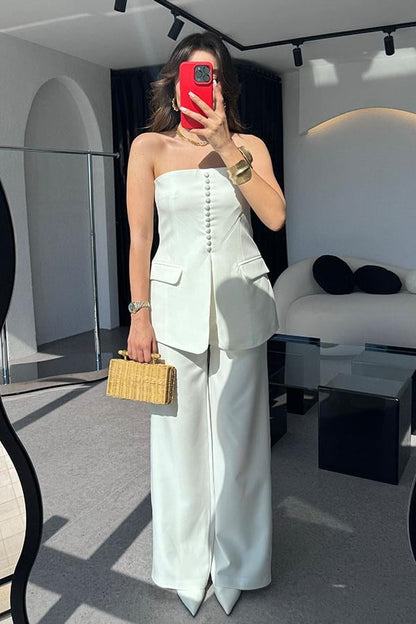 Hillary Lux Premium Takım -Beyaz