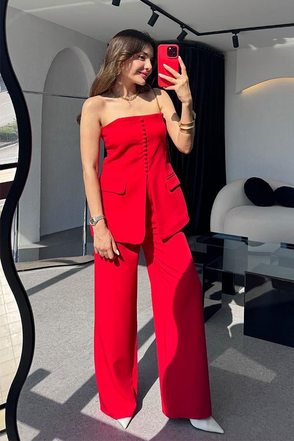 Hillary Lux Premium Takım -Kırmızı