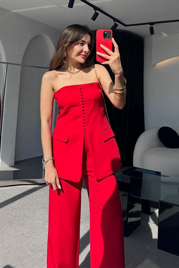 Hillary Lux Premium Takım -Kırmızı