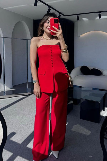 Hillary Lux Premium Takım -Kırmızı