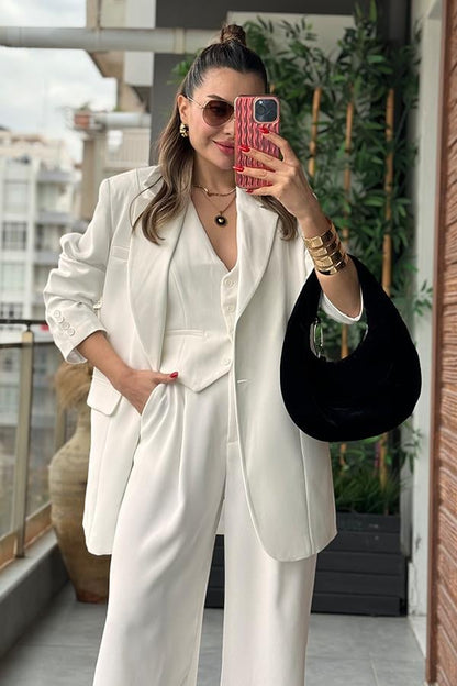 Holland Premium Beyaz Blazer Ceket