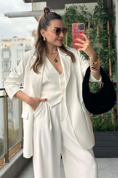 Holland Premium Beyaz Blazer Ceket