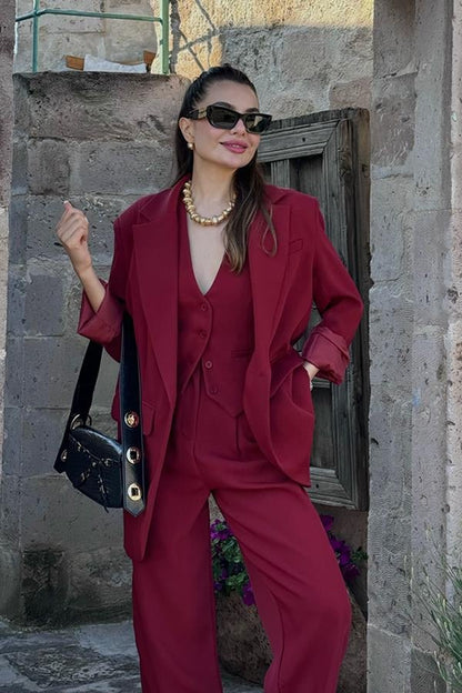 Holland Premium Bordo Blazer Ceket