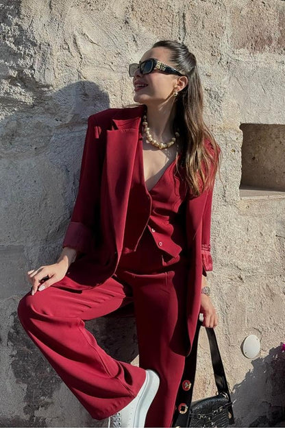 Holland Premium Bordo Blazer Ceket