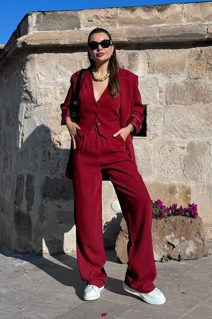 Holland Premium Bordo Blazer Ceket