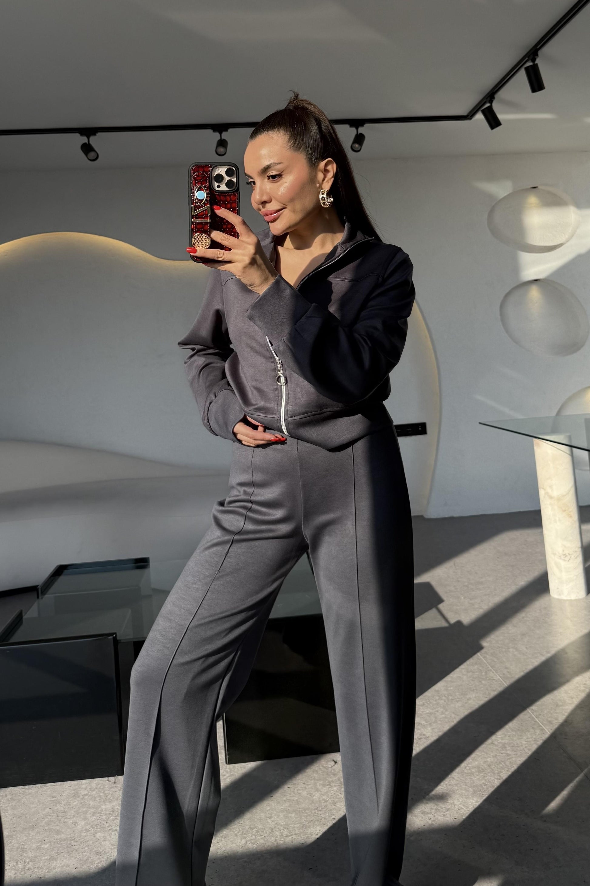 Honey Füme Fermuarlı Modal Takım