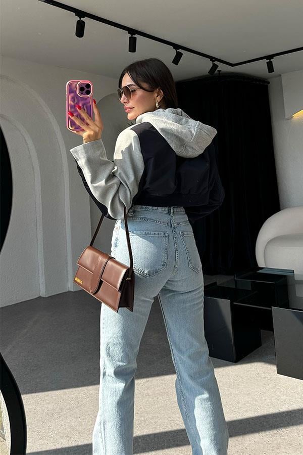 Hope Çift Renk Tasarım Mini Ceket