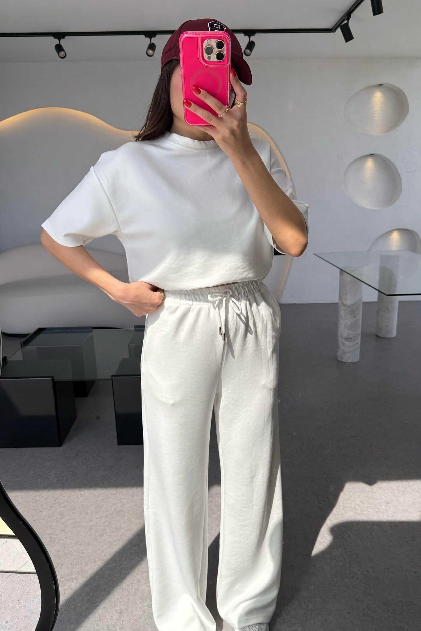 Hudson Beyaz Yarım Kollu Modal Takım