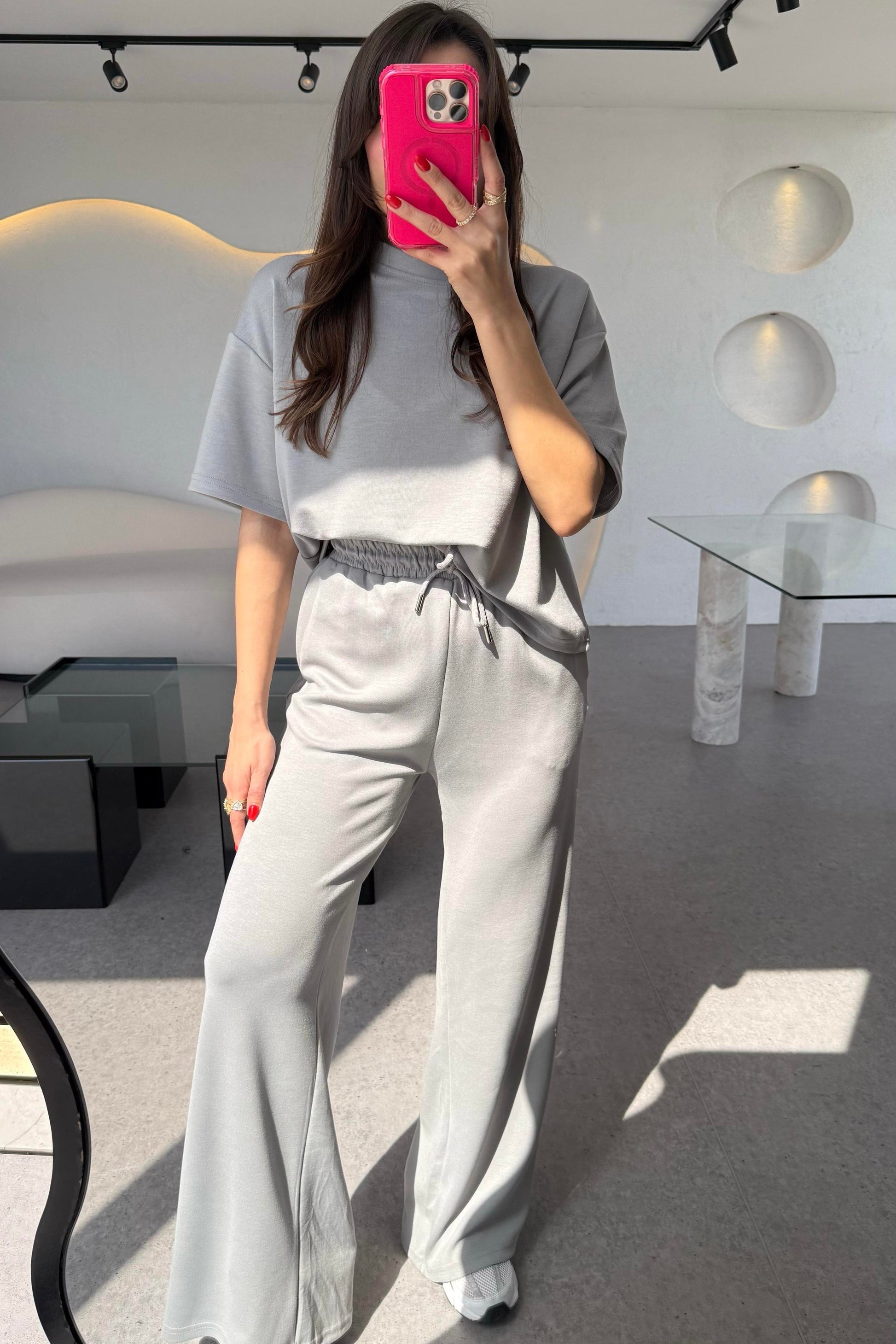 Hudson Gri Yarım Kollu Modal Takım