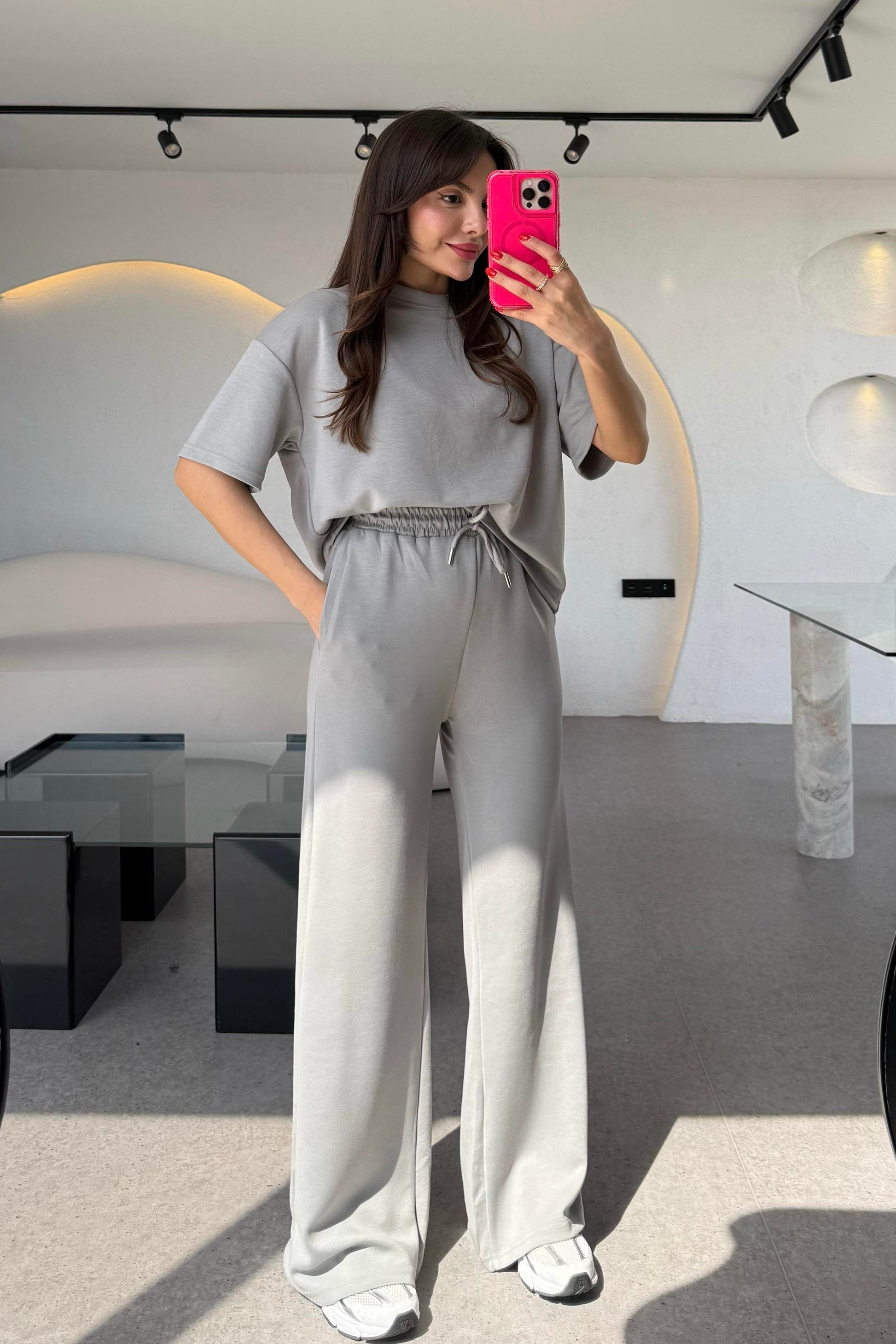 Hudson Gri Yarım Kollu Modal Takım