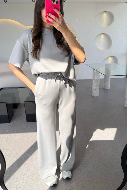 Hudson Gri Yarım Kollu Modal Takım